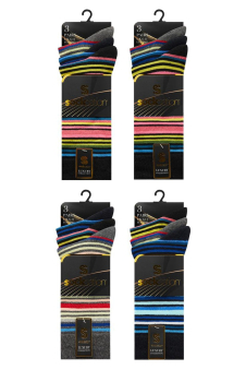 Active Star Men Fashion Stripe Suit Socks (Pack of 3 Pairs)