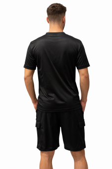 Active Star Men’s Activewear T-Shirt & 4-Pocket Shorts Set-Black