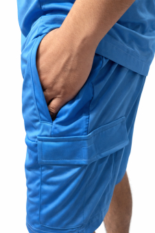 Active Star Men’s Activewear T-Shirt & 4-Pocket Shorts Set-Blue