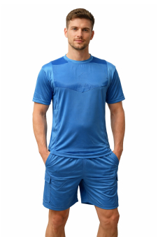 Active Star Men’s Activewear T-Shirt & 4-Pocket Shorts Set-Blue