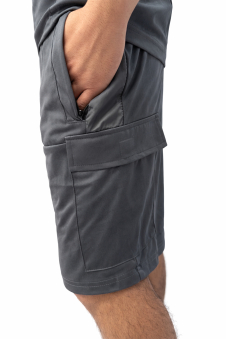 Active Star Men’s Activewear T-Shirt & 4-Pocket Shorts Set-Dark Grey
