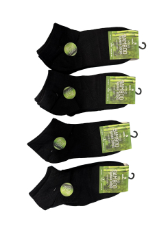 Active Star Men's Bamboo Trainer Socks Black (Pack of 3 Pair)