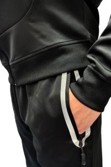 Active Star Men's Black Hooded Tracksuit