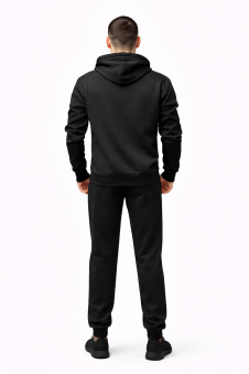 Active Star Men's Black Hooded Tracksuit