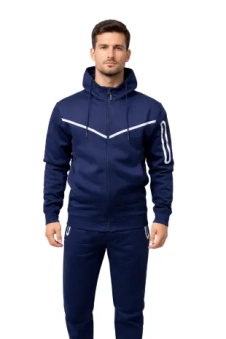 Active Star Men's Blue Hooded Tracksuit (Sold in Cartons Only)