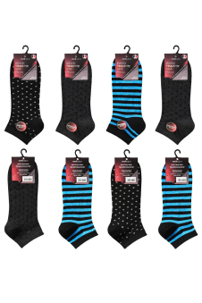 Active Star Men's Classic Trainer Socks Dot Stripe Mania (Pack of 3 Pair)
