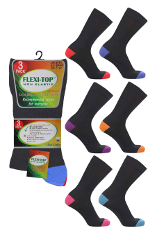 Active Star Men’s Coloured Heel & Toe Socks (Pack of 3 Pair)