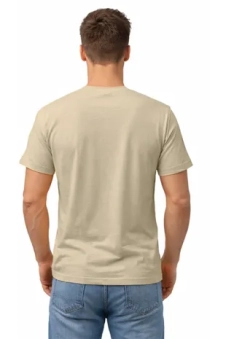 Active Star Men's Crew Neck Half Sleeve T-Shirt Beige
