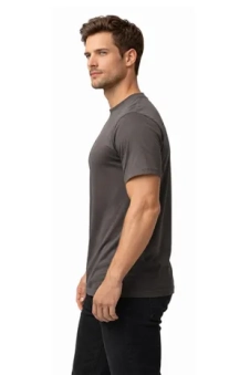 Active Star Men's Crew Neck Half Sleeve T-shirt Charcoal