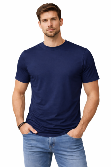 Active Star Men's Crew Neck Half Sleeve T-Shirt Navy 
