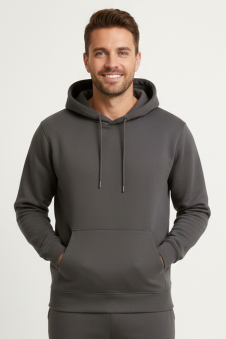 Active Star Men's Dark Grey Pullover Hoodie Single