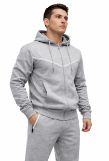 Active Star Men's Grey Hooded Tracksuit