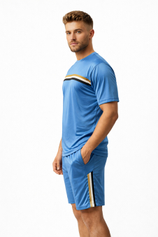 Active Star Men’s Lightweight Training T-shirt & Shorts Set- Blue