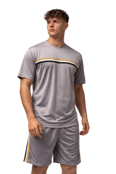 Active Star Men’s Lightweight Training T-shirt & Shorts Set-Light Grey