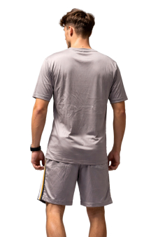 Active Star Men’s Lightweight Training T-shirt & Shorts Set-Light Grey