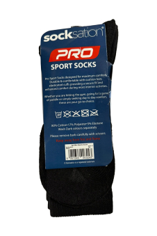Active Star Men's Plain Sports Socks Black (Pack of 5 Pairs)
