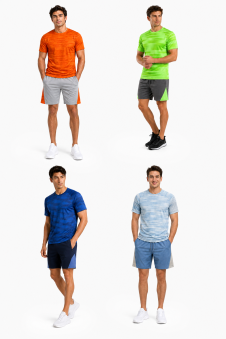 Active Star Men's T-Shirts & Shorts Set Assorted Colors (Sold in Carton Only)