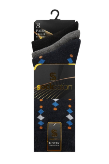 Active Star Men Triangular Horizon Suit Socks (Pack of 3 Pairs)