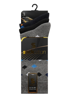Active Star Men Triangular Horizon Suit Socks (Pack of 3 Pairs)