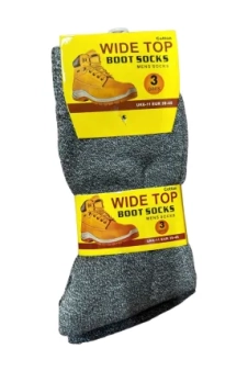 Active Star Men Wide Top Boot Socks (Pack of 3 Pairs)