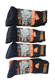 Active Star Men Work Socks Black (Pack of 3 Pairs)