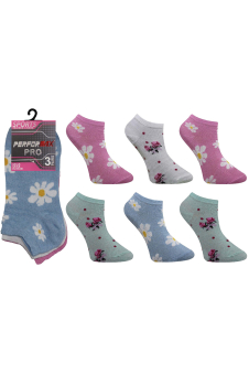 Active Star Women's Trainer Socks Floral Design (Pack of 3 Pair)