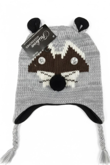 Active Star Mouse Face Knitted Trapper Hat