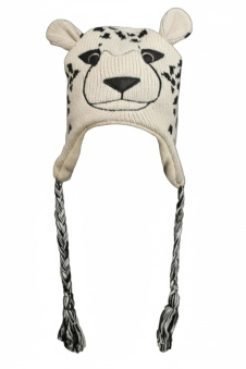 Active Star Wild Cheetah Face Knitted Trapper Hat