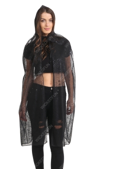 Adult Black Spider Hooded Cape