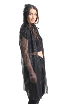 Adult Black Spider Hooded Cape