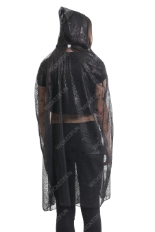 Adult Black Spider Hooded Cape