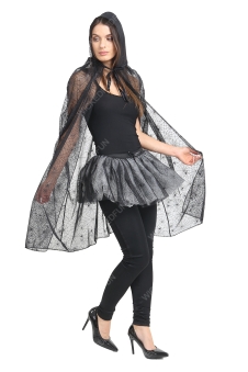 Adult Black Spider Hooded Cape