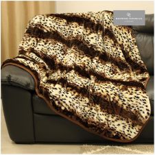 ANIMAL FUR THROW LEOPARD SKIN