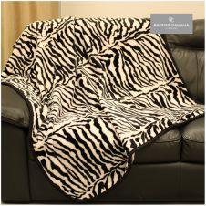ANIMAL FUR THROW ZEBRA SKIN