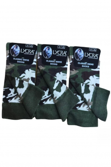 Army Green Camo Christmas Cotton Crew Socks (PACK OF 12)