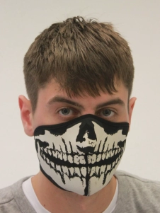 Black and White Skull Print Face Mask