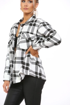 Black Check Shacket
