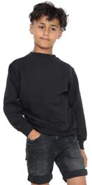 Kid Plain Black School Sweatshirt Jumper