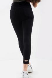 Black Ladies Ripped High Waisted Jeans