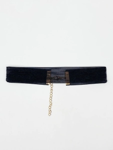 Black Plain Wide Organza Choker Necklace