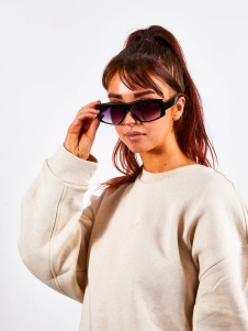 Black Racer Style Sunglasses with Black Lenses