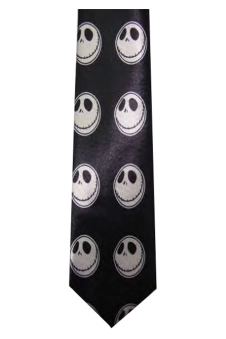 Black Smiley Skull Face Neck Tie