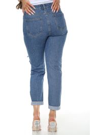 Blue Boyfriend Ripped Jeans