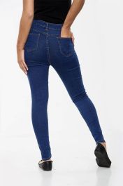 Blue Floral Ladies High Waisted Jeans