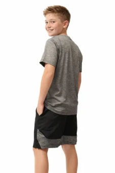 Boys Grey Malange T-shirt and Shorts Set