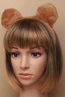 Brown Furry Fabric Teddy Bear Ears Aliceband (Pack of 4)