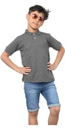 Charcoal Child Plain Polo Shirts