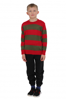 Wickedfun Nightmare Demon Children's Red and Green Stripe Knitted Jumper