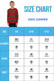 Wickedfun Nightmare Demon Children's Red and Green Stripe Knitted Jumper