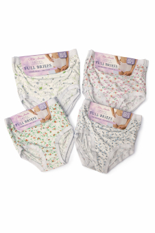 Active Star Cotton Rich Floral Print Full Briefs for Women (Pack of 3 Pcs)